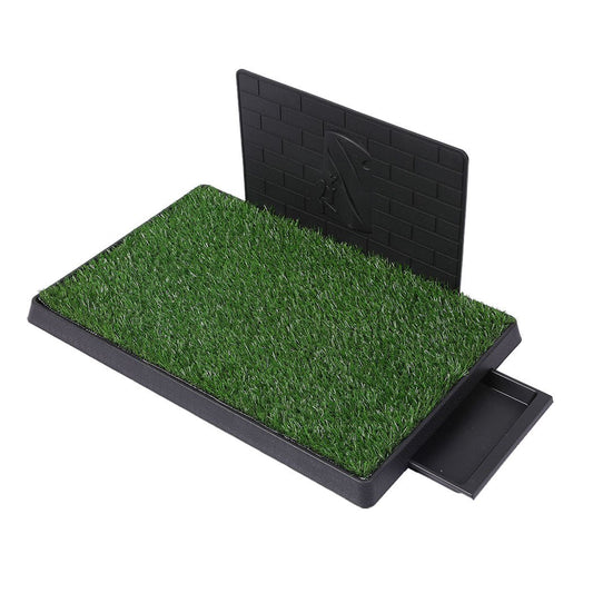 Artificial Grass Puppy Training Potty With Splash Proof Wall-0