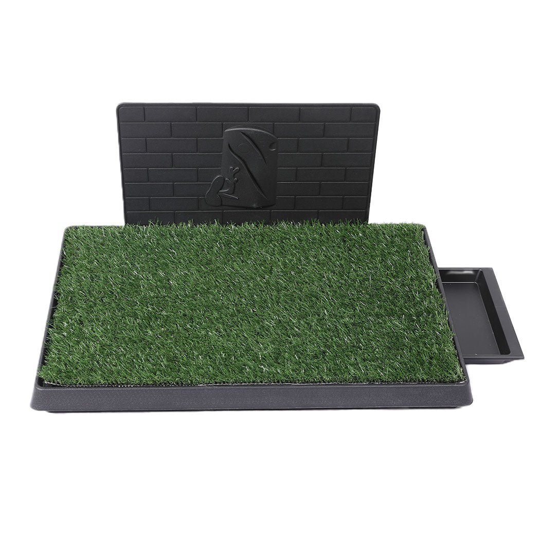 Artificial Grass Puppy Training Potty With Splash Proof Wall-1