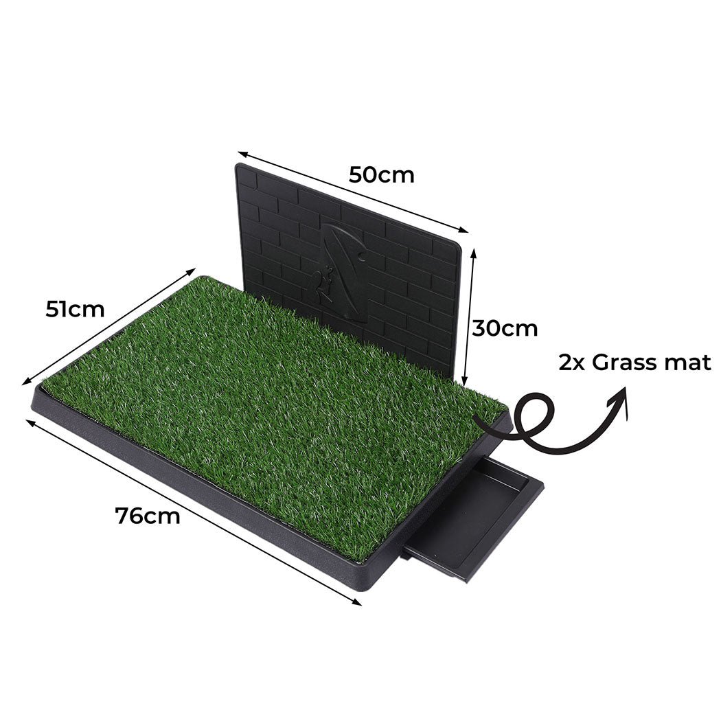 Artificial Grass Puppy Training Potty With Splash Proof Wall-2