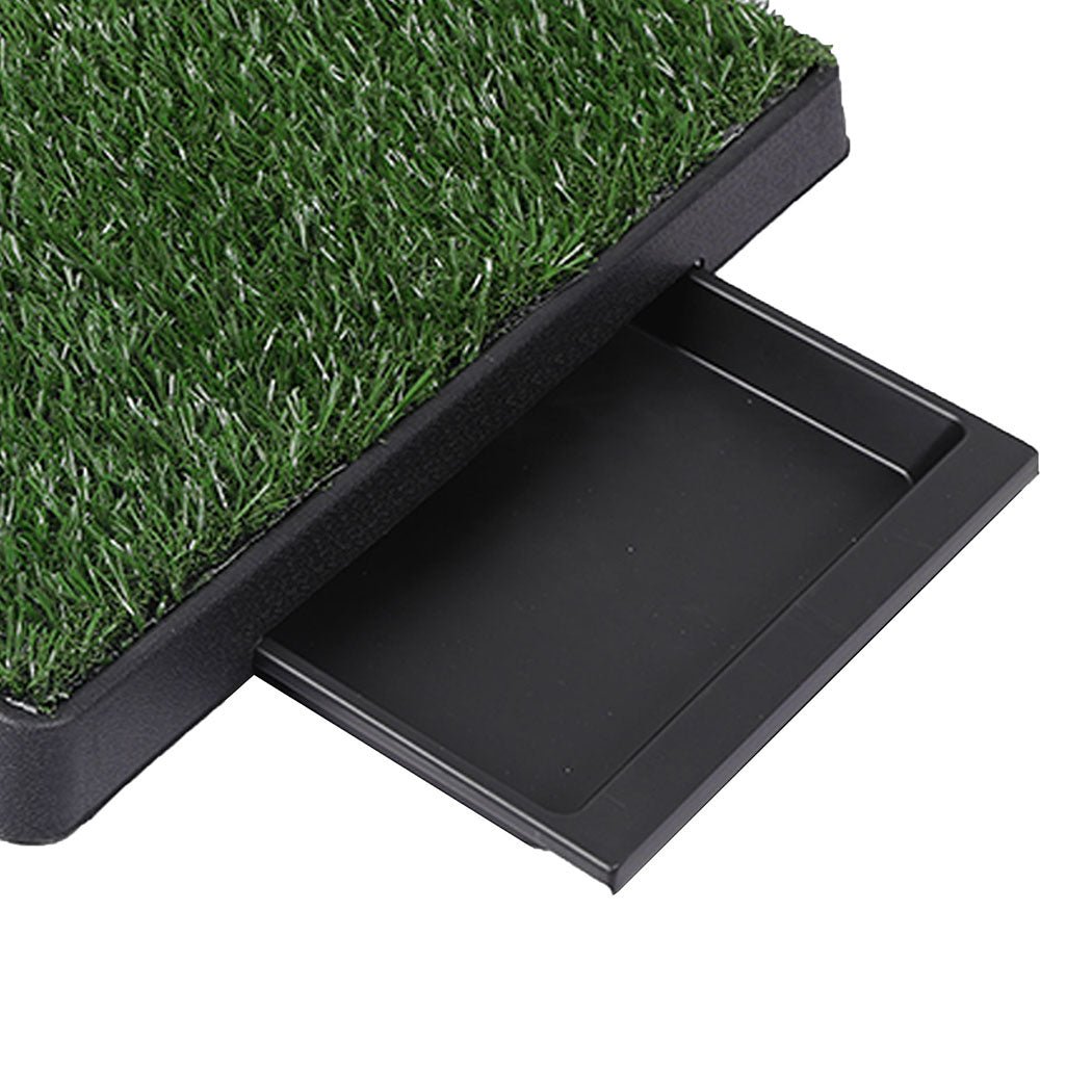 Artificial Grass Puppy Training Potty With Splash Proof Wall-3